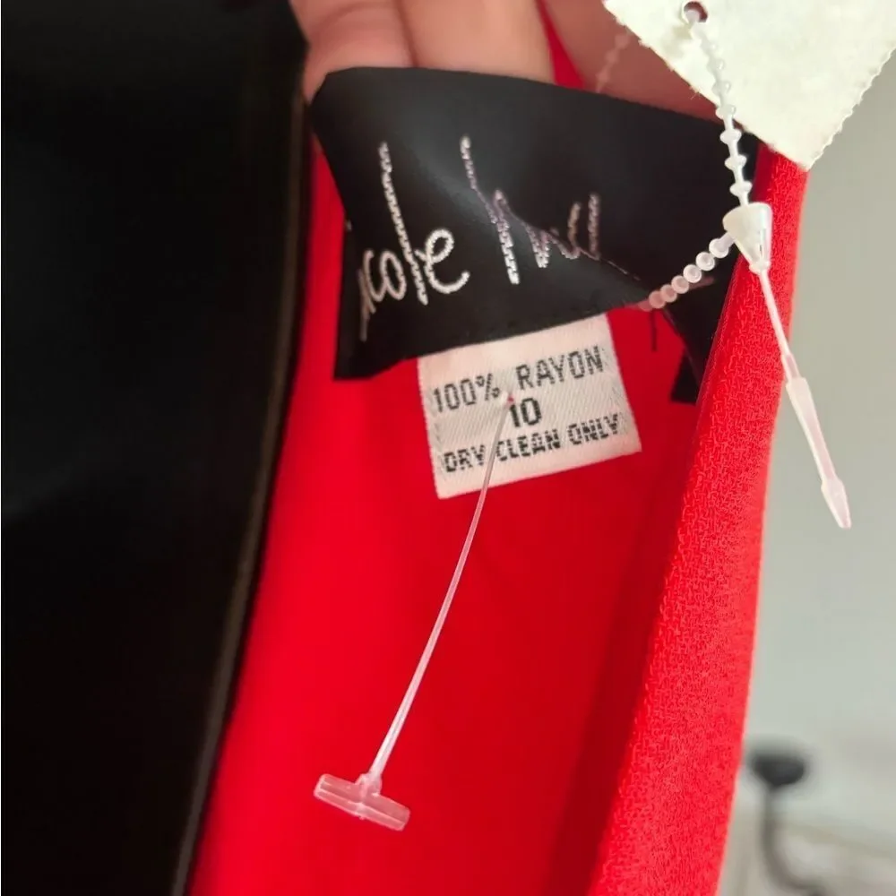 NWT Nicole Miller Vibrant Red Midi Cocktail Dress - Picture 6 of 6